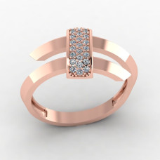 Золотое кольцо с квадратными пластинами TRENDY 1/1137 Золотое кольцо с квадратными пластинами TRENDY 1/1137